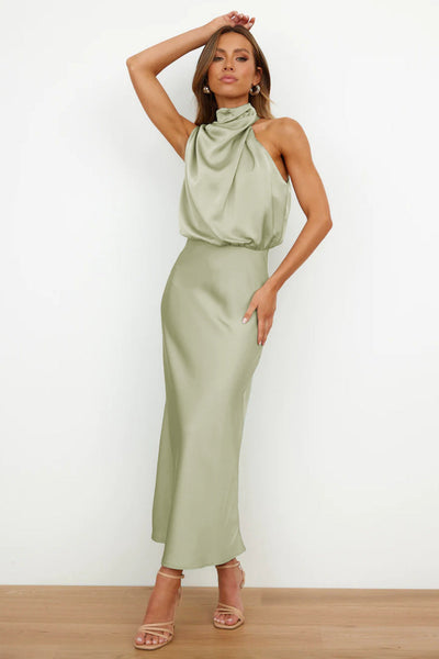 Lydia | Langes Kleid mit Halterneck