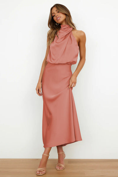 Lydia | Langes Kleid mit Halterneck