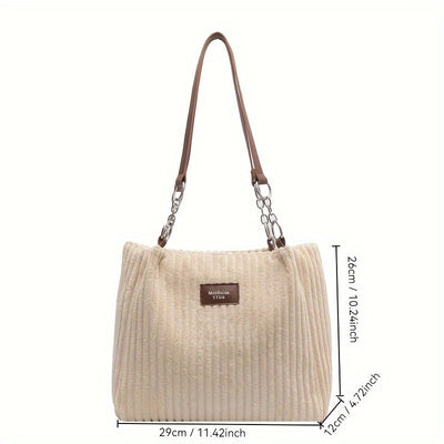 Edle Schultertasche im Cordhosen Style
