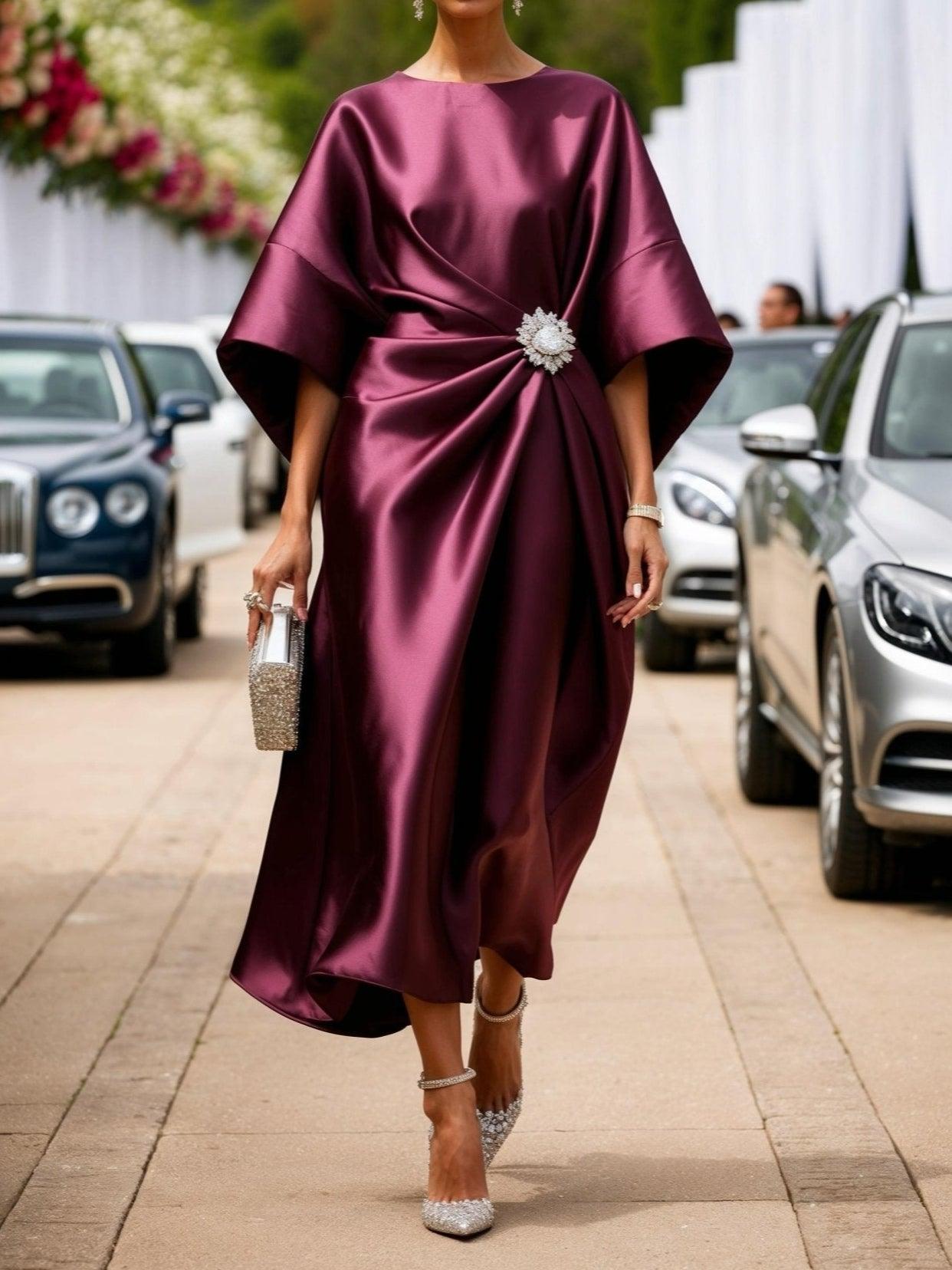 JASMIN - Robe longue en satin de luxe