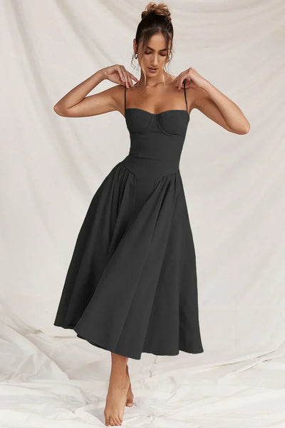 Ellie | Ärmelloses Korsett-Midikleid