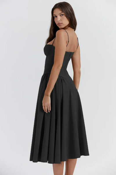 Ellie | Ärmelloses Korsett-Midikleid