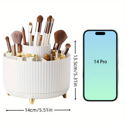 Organisateur de maquillage rotatif pour rangement de cosmétiques avec 5 compartiments