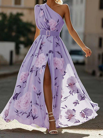 Elaya - Robe longue en mousseline fleurie 