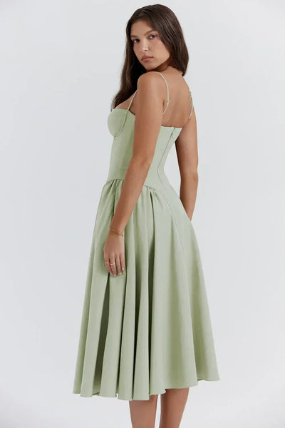 Ellie | Ärmelloses Korsett-Midikleid
