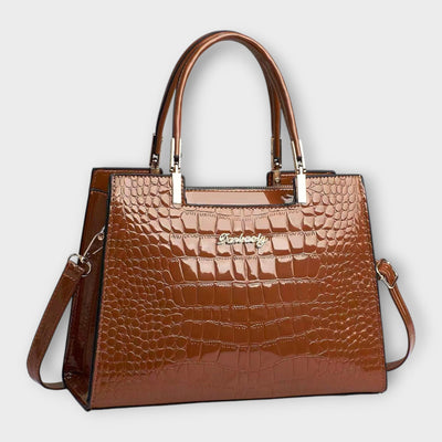 JELLA - Sac à main en cuir brillant motif crocodile