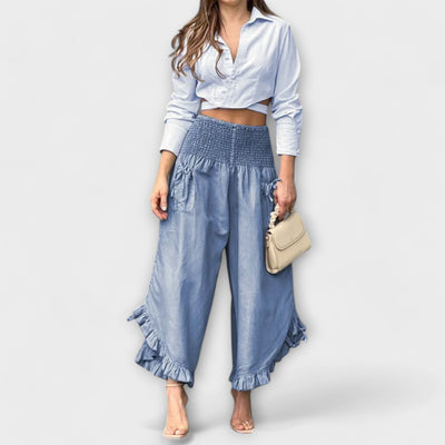 Jaya - Pantalon ample en lin avec plis tendance