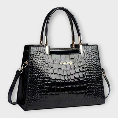 JELLA - Sac à main en cuir brillant motif crocodile