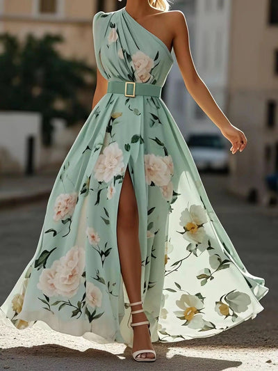 Elaya - Robe longue en mousseline fleurie 