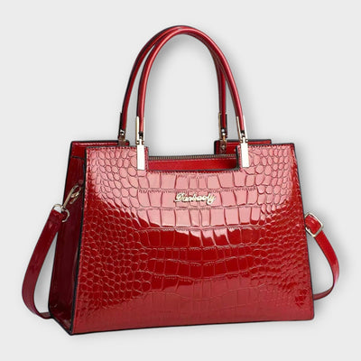 JELLA - Sac à main en cuir brillant motif crocodile