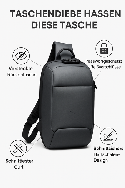 Anti-Diebstahl Crossbody Bag mit Ladefunktion