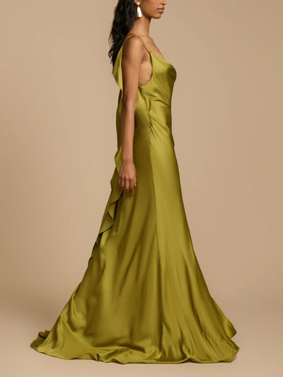 LEYANA - Robe longue en satin