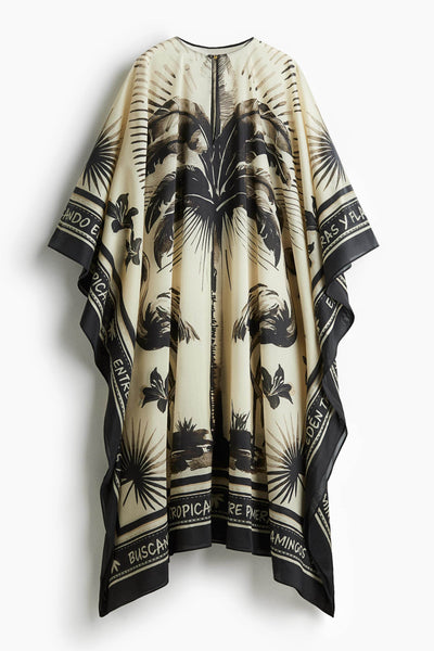 Flamiya - Robe longue caftan flamant rose surdimensionnée