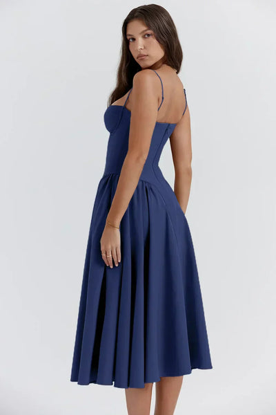 Ellie | Ärmelloses Korsett-Midikleid