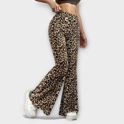 Pantalon bootcut léopard
