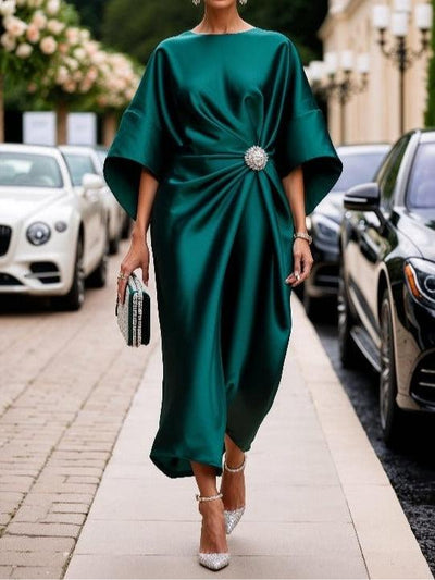 JASMIN - Robe longue en satin de luxe