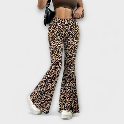 Pantalon bootcut léopard