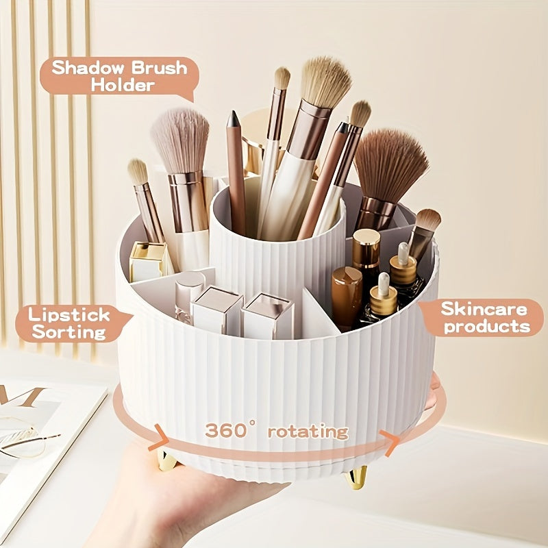Organisateur de maquillage rotatif pour rangement de cosmétiques avec 5 compartiments