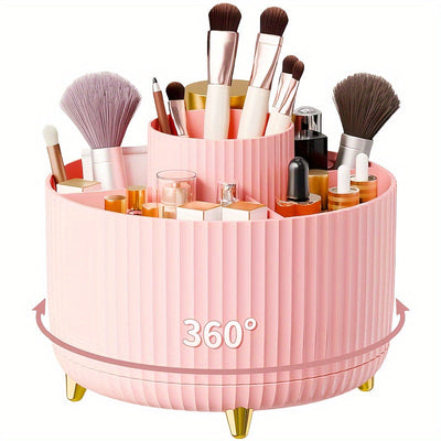 Organisateur de maquillage rotatif pour rangement de cosmétiques avec 5 compartiments