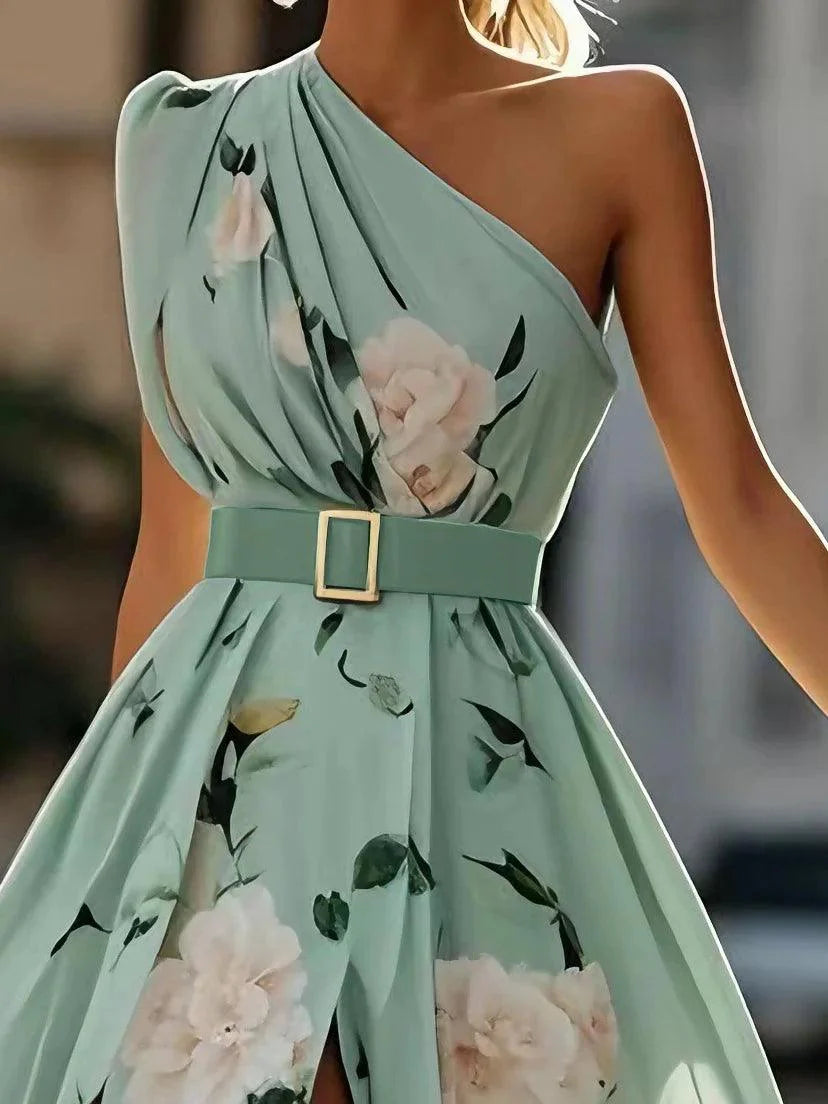 Elaya - Robe longue en mousseline fleurie 