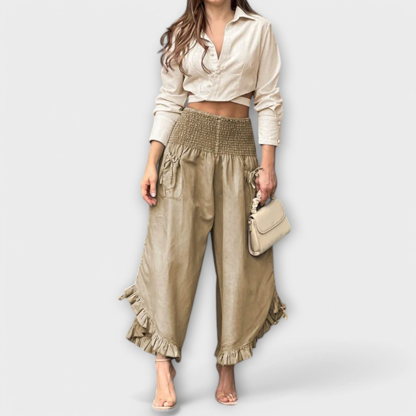 Jaya - Pantalon ample en lin avec plis tendance