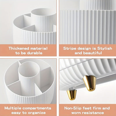 Organisateur de maquillage rotatif pour rangement de cosmétiques avec 5 compartiments