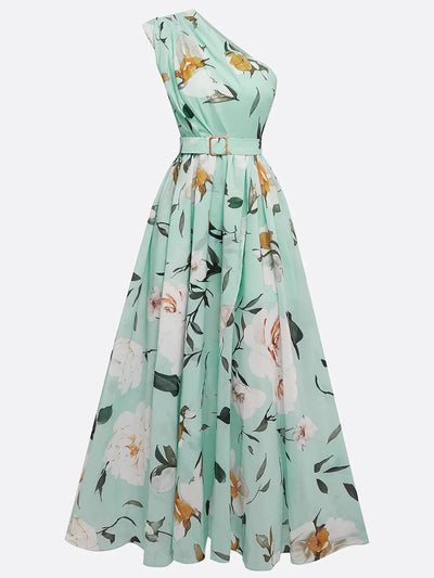 Elaya - Robe longue en mousseline fleurie 