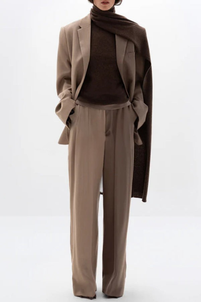 Marlena - Set bestehend aus einem kontrastierenden Blazer mit Revers und einer weiten Hose