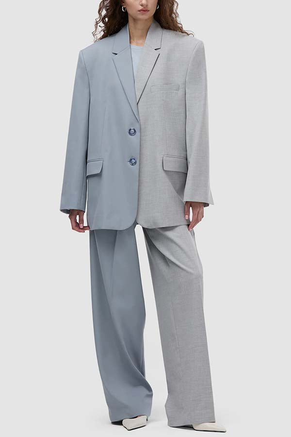Marlena - Set bestehend aus einem kontrastierenden Blazer mit Revers und einer weiten Hose