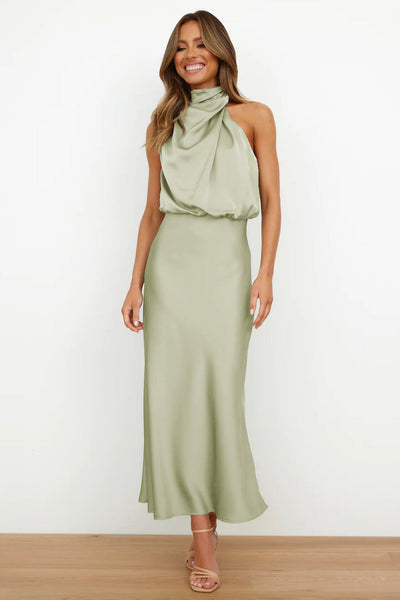 Lydia | Langes Kleid mit Halterneck