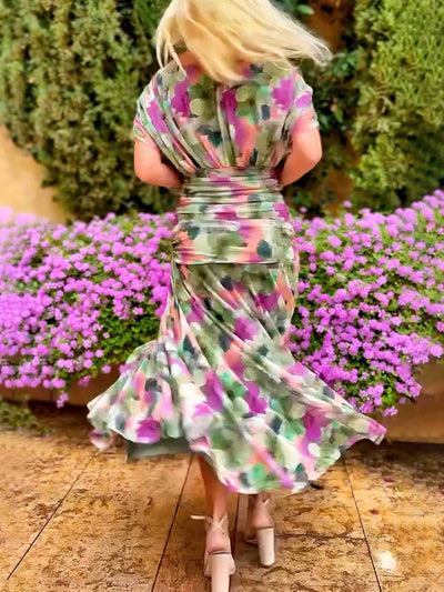 Yara - Robe longue élégante à col en V