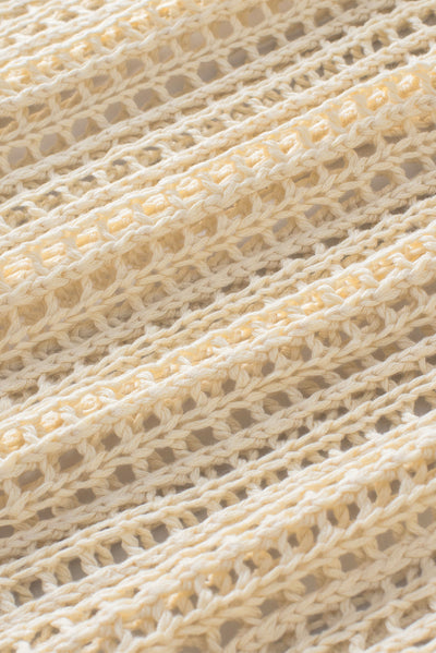 Ivana - Rundhalsausschnitt, lässiger Häkelpullover mit Hohlsaum