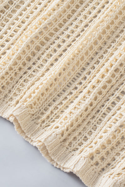 Ivana - Rundhalsausschnitt, lässiger Häkelpullover mit Hohlsaum