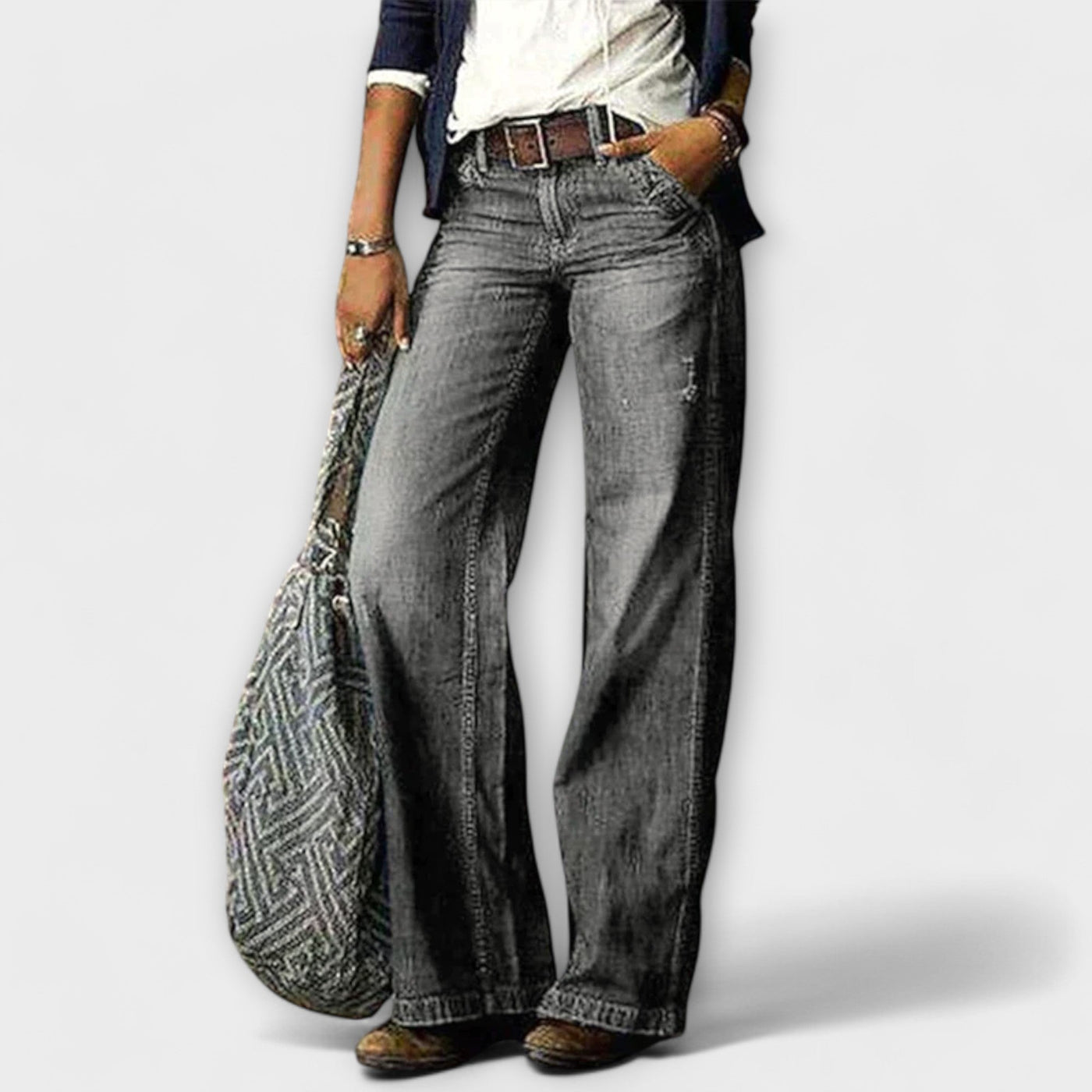 Cess - Pantalon en jean à jambes larges