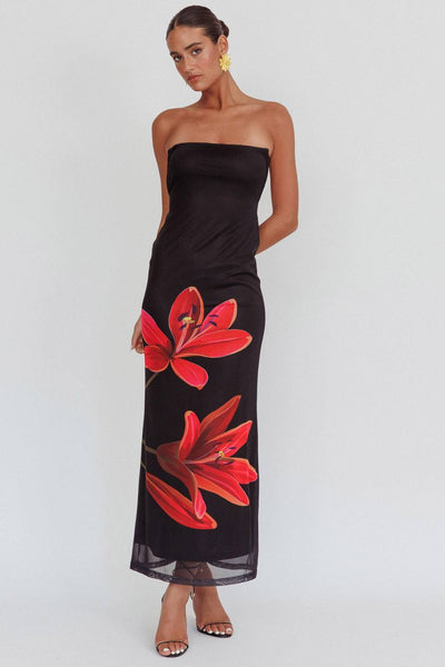 Emely | Robe fleurie sans bretelles