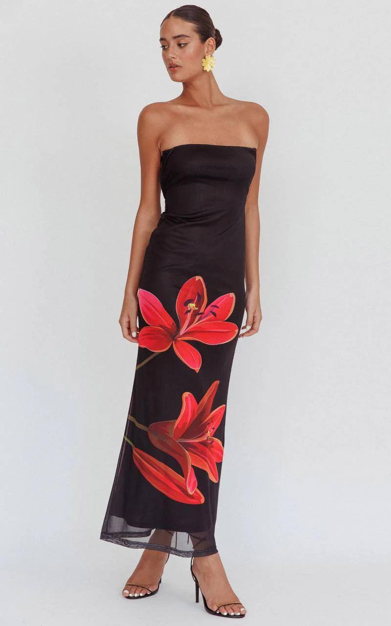 Emely | Robe fleurie sans bretelles