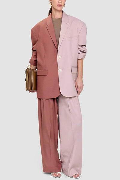 Marlena - Set bestehend aus einem kontrastierenden Blazer mit Revers und einer weiten Hose