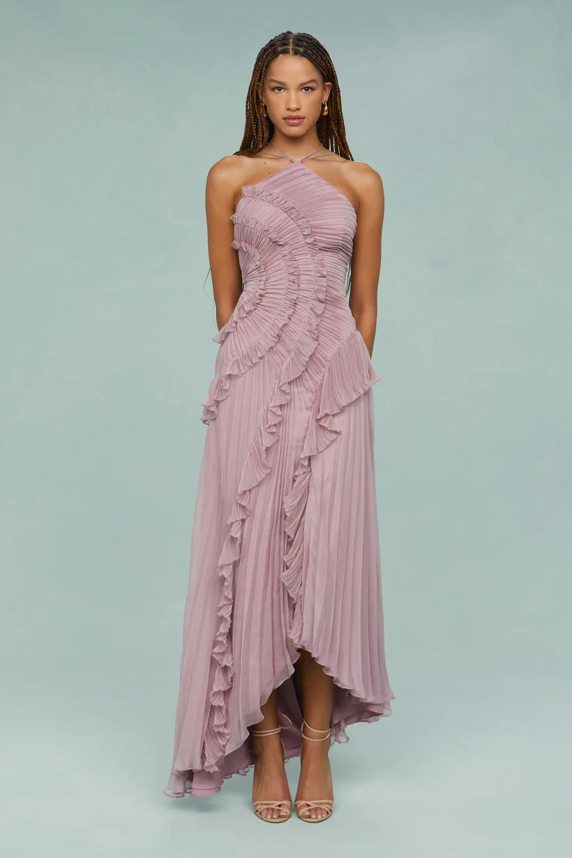 BELLA | Maxikleid mit plissierten Rüschen