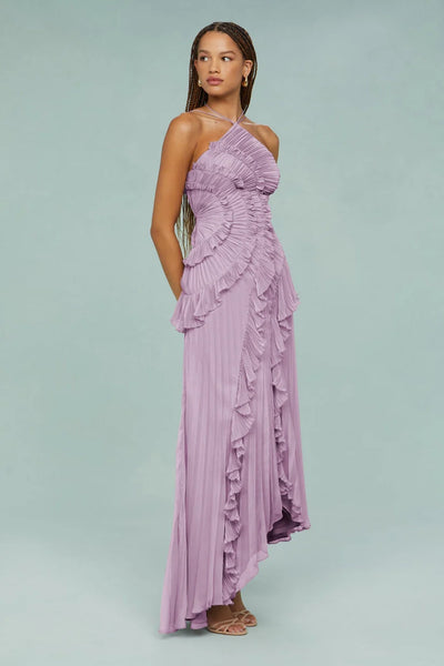 BELLA | Maxikleid mit plissierten Rüschen