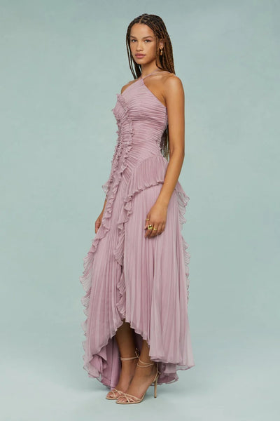 BELLA | Maxikleid mit plissierten Rüschen