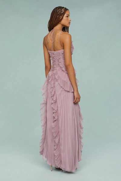 BELLA | Maxikleid mit plissierten Rüschen