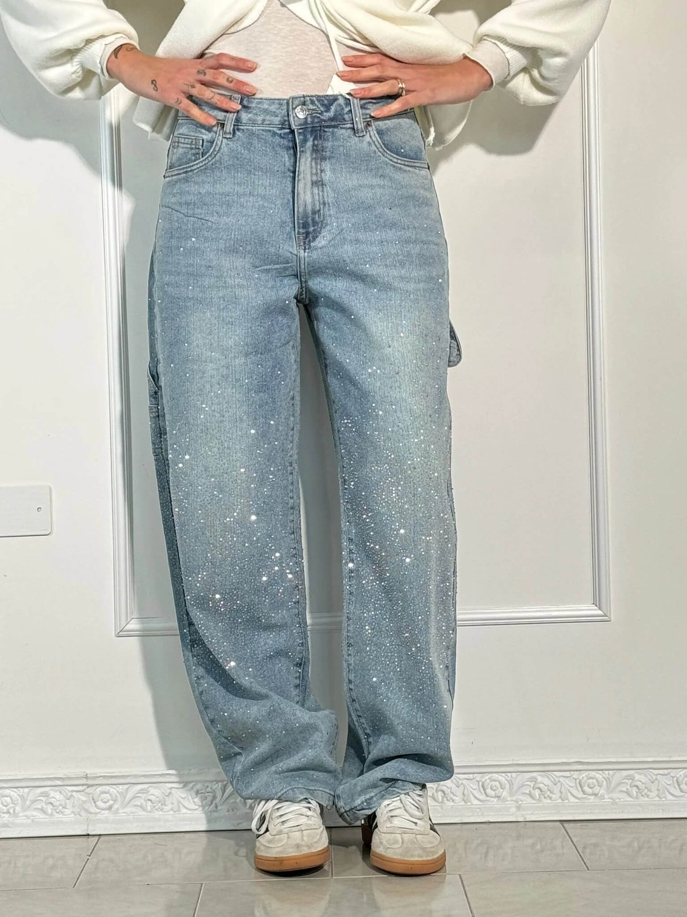 Amelda - Timmerman Glänzende Denim Jeans