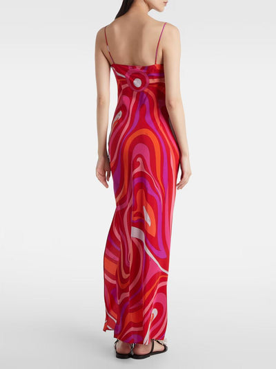 Livana- Maxikleid mit Wirbelmuster