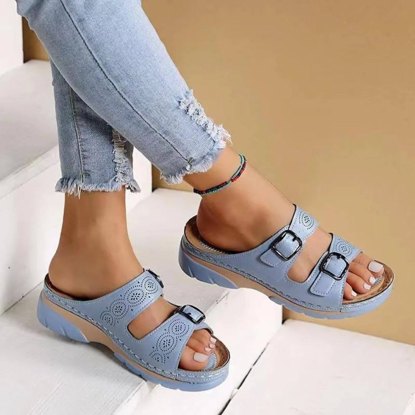 Louise - Sandales orthopédiques à double boucle