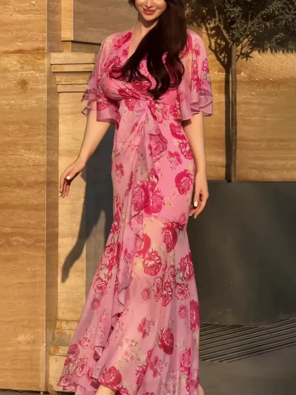 MERYEM - Robe col V