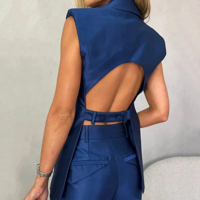 Janice - Modisches Set aus merzerisierter Strickjacke und Hose