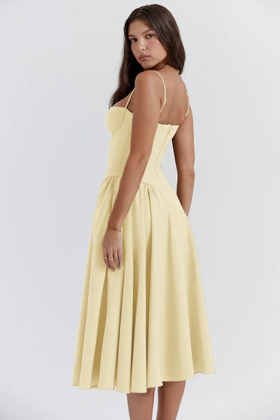 Ellie | Ärmelloses Korsett-Midikleid