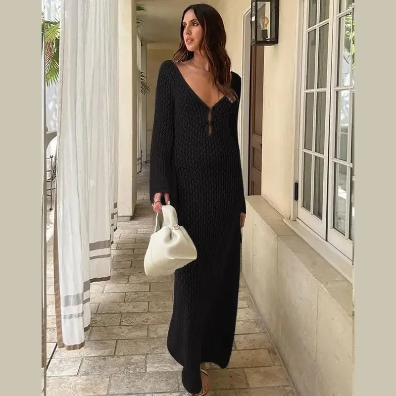 NOVA - Robe longue à manches évasées 