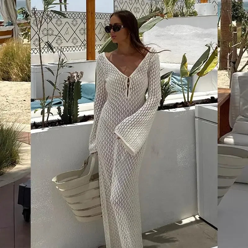 NOVA - Robe longue à manches évasées 