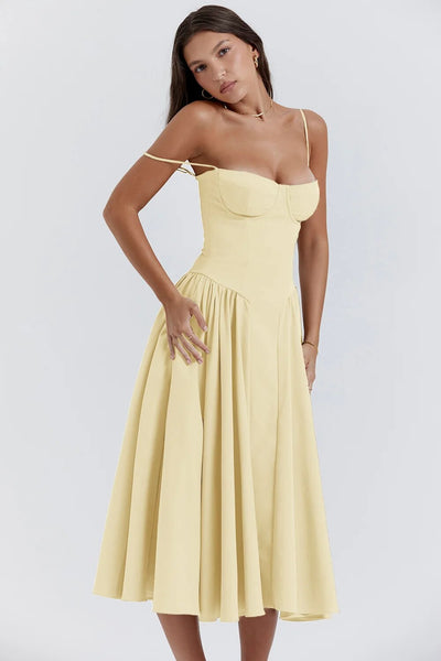 Ellie | Ärmelloses Korsett-Midikleid